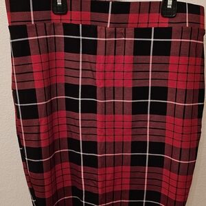 torrid Red and Black Plaid Pencil Skirt